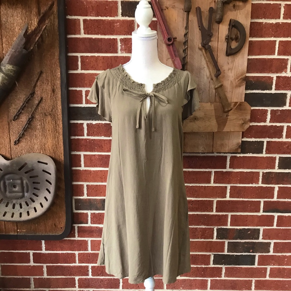 Green Dress with Front Tie
